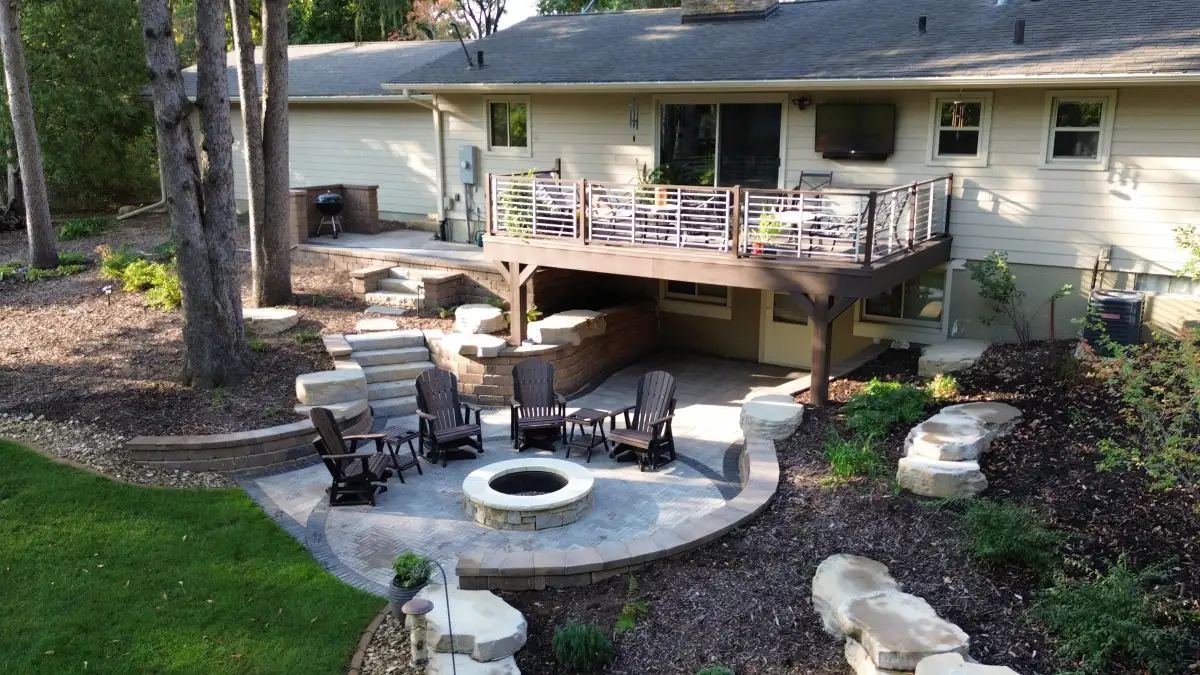 Completed paver patio project by Matthias Landscaping in the Independence area