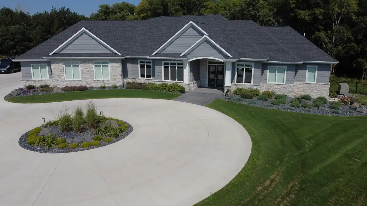 Matthias Landscaping crew working on a hardscape project in the Cedar Valley