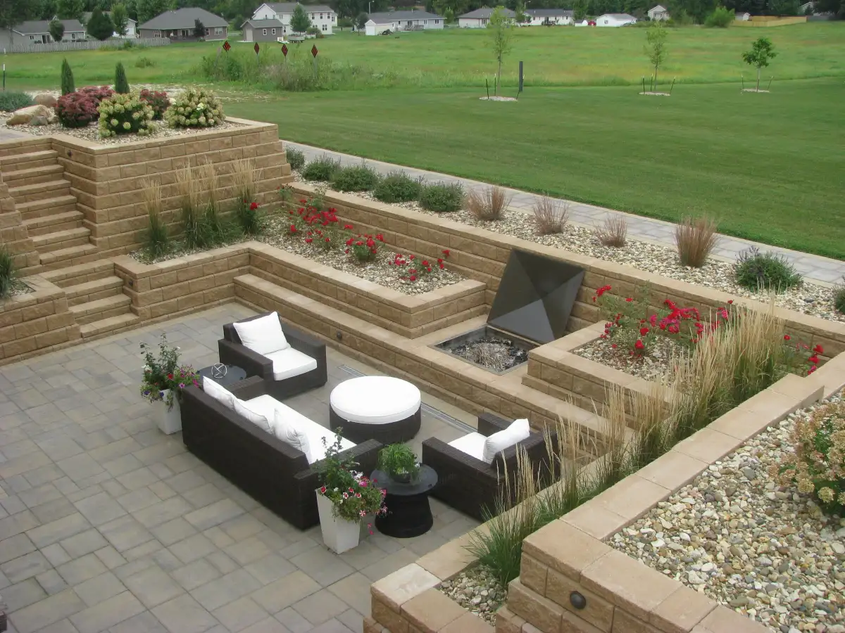 Custom hardscape installation in Cedar Falls, Iowa by Matthias Landscaping